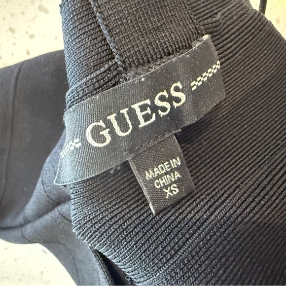 GUESS Black Mirage Ottoman Bandage Crop Tank Top Womens Y2K XS Sexy Stretch Span - Picture 10 of 14